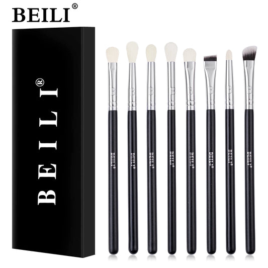 Professional 6/8Pcs Classic Natural Eye Makeup Brushes Set Eyeshadow Eyebrow Blending Smokey Black Beauty Make up Brushes