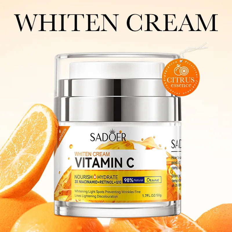 SADOER vitamine C collagène crème pour le visage raffermissant hydratant éclaircissant