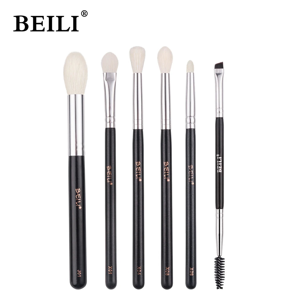 Professional 6/8Pcs Classic Natural Eye Makeup Brushes Set Eyeshadow Eyebrow Blending Smokey Black Beauty Make up Brushes