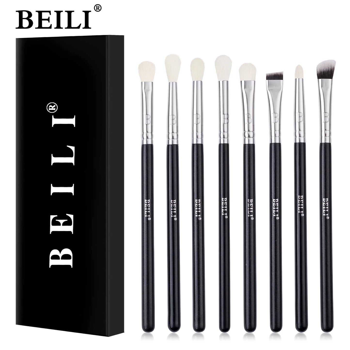 Professional 6/8Pcs Classic Natural Eye Makeup Brushes Set Eyeshadow Eyebrow Blending Smokey Black Beauty Make up Brushes