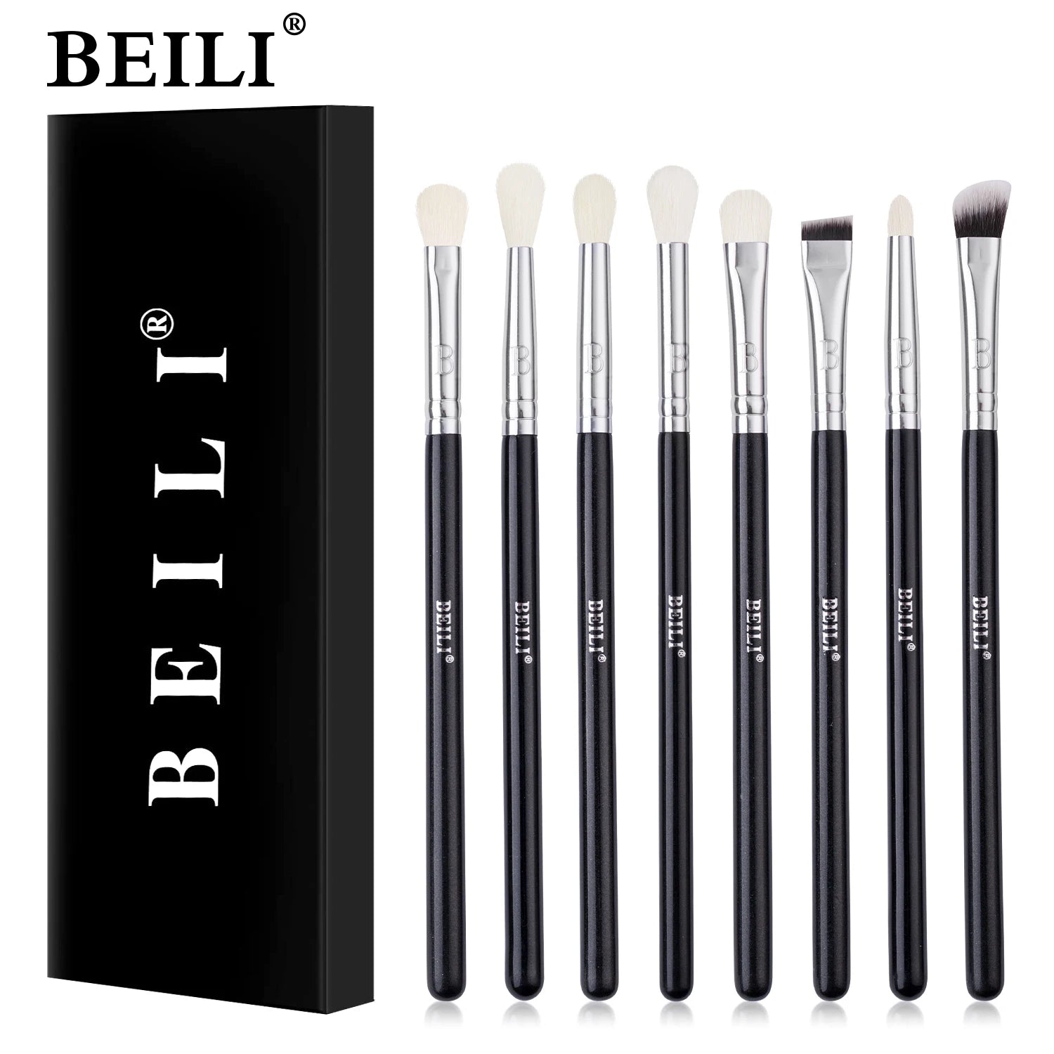 Professional 6/8Pcs Classic Natural Eye Makeup Brushes Set Eyeshadow Eyebrow Blending Smokey Black Beauty Make up Brushes