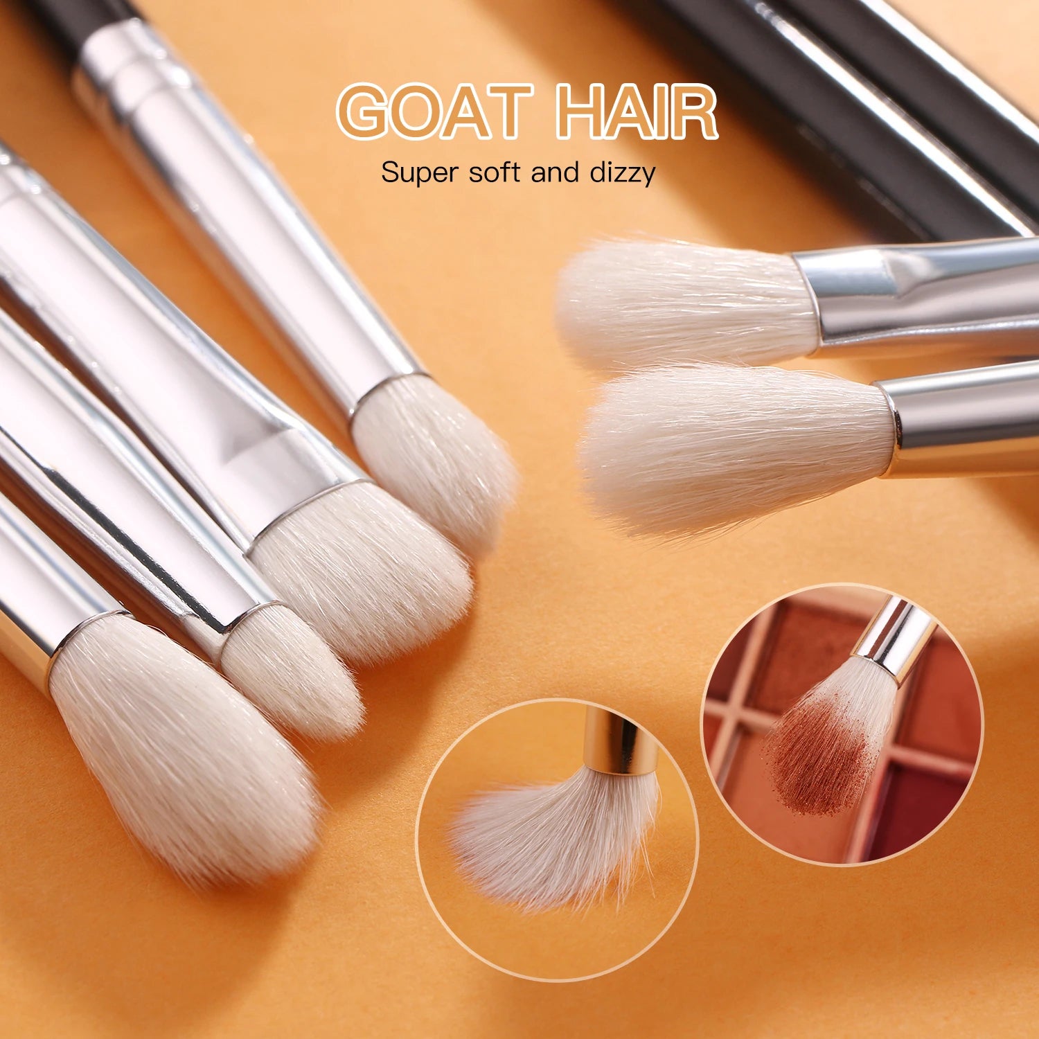 Professional 6/8Pcs Classic Natural Eye Makeup Brushes Set Eyeshadow Eyebrow Blending Smokey Black Beauty Make up Brushes