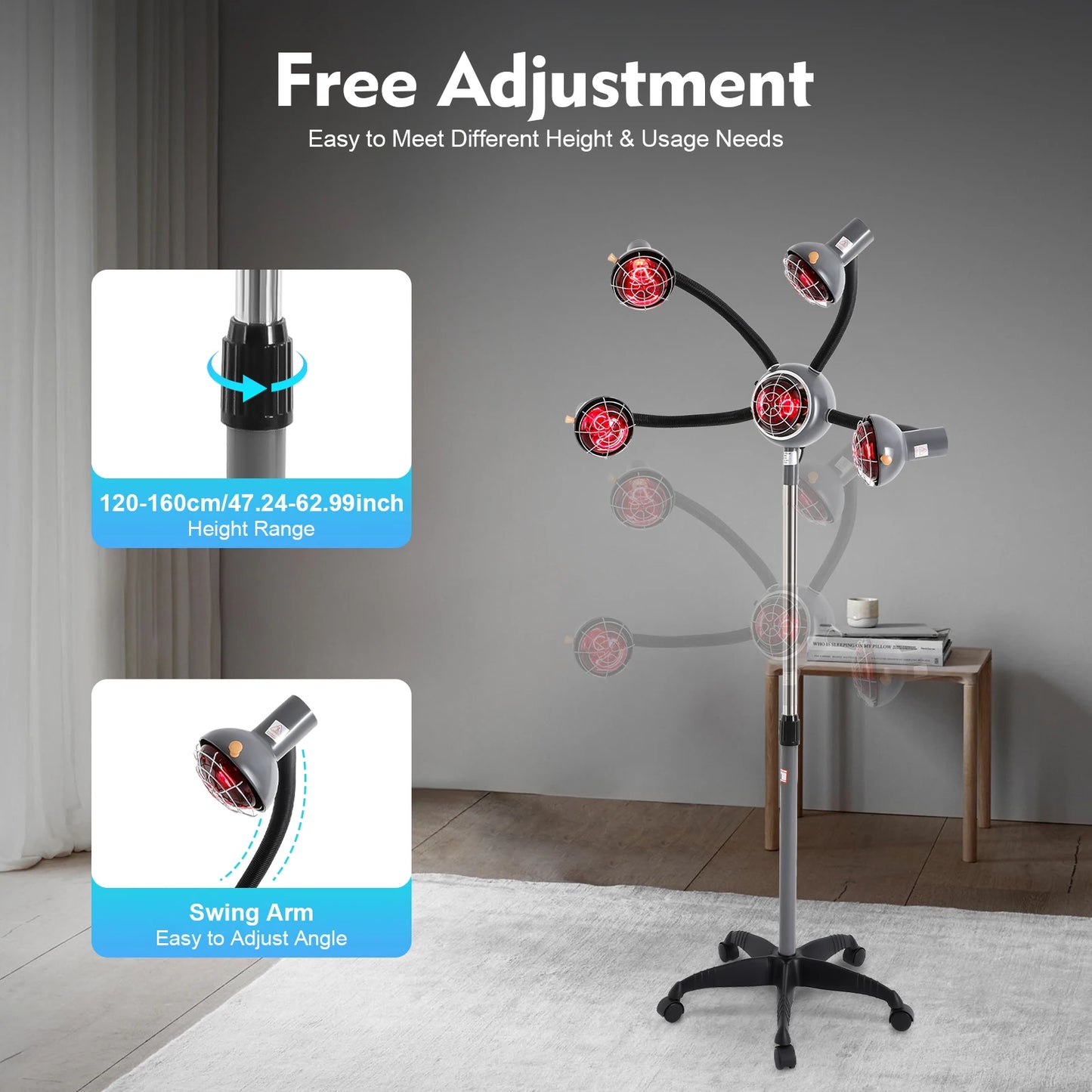 750W 5 têtes lumière infrarouge thérapie thermique