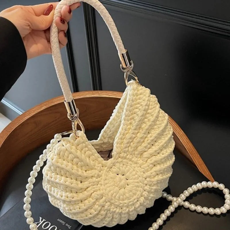 Sacs à bandoulière en Crochet en forme de conque créative pour femmes