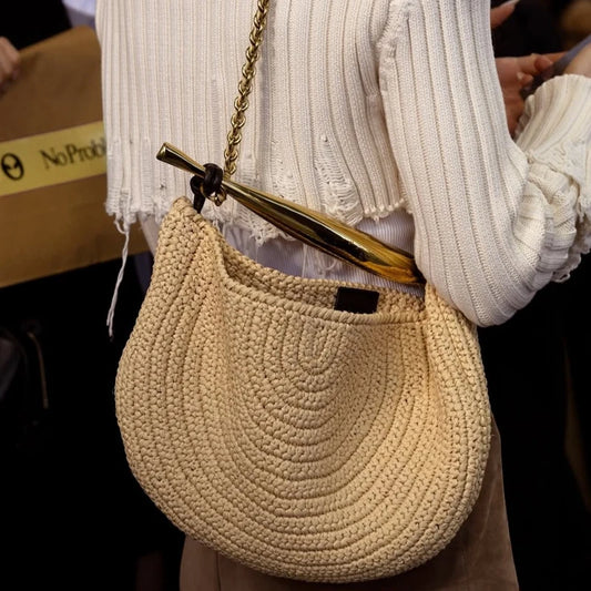 Sacs à main tissés de paille de plage classiques pour femmes