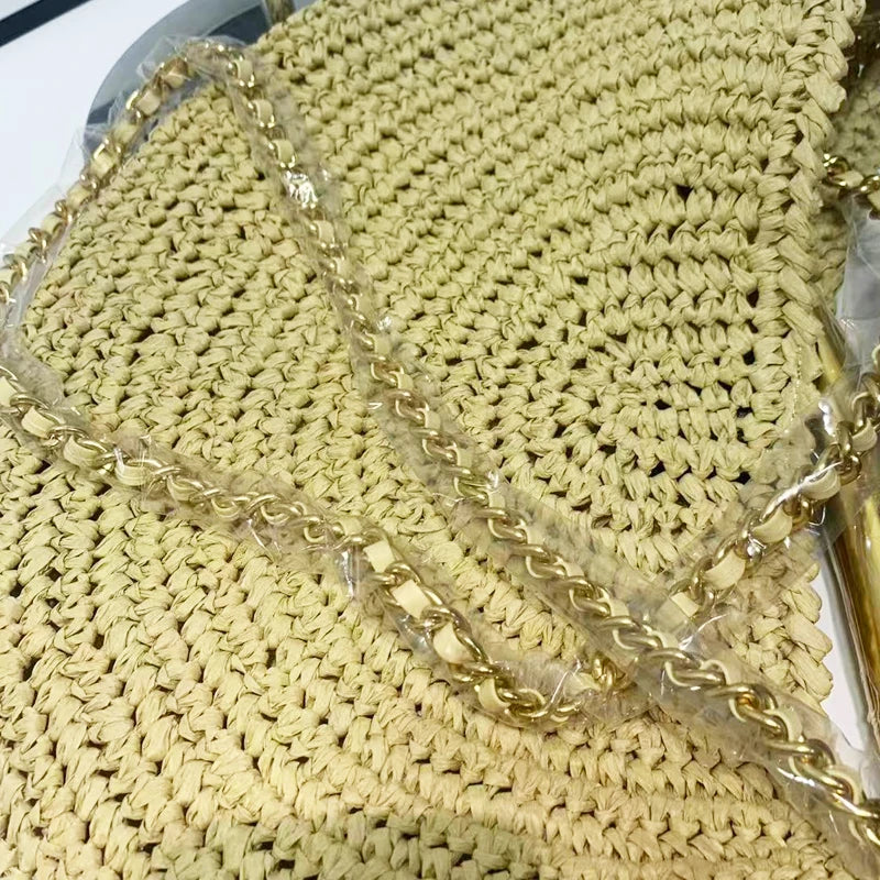 Sacs à main tissés de paille de plage classiques pour femmes