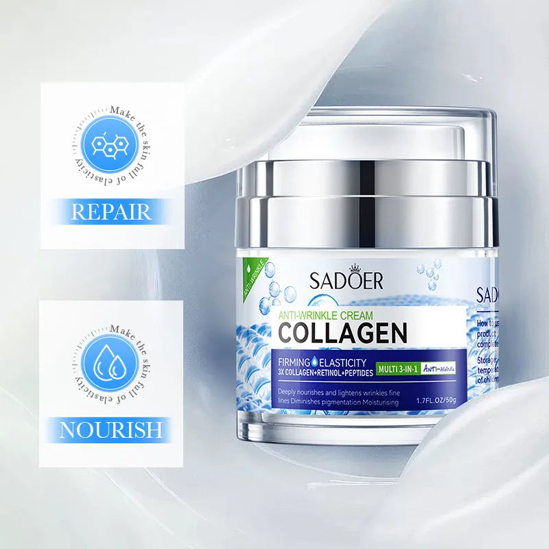 SADOER vitamine C collagène crème pour le visage raffermissant hydratant éclaircissant