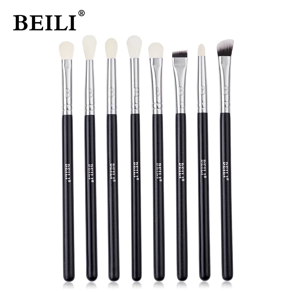 Professional 6/8Pcs Classic Natural Eye Makeup Brushes Set Eyeshadow Eyebrow Blending Smokey Black Beauty Make up Brushes