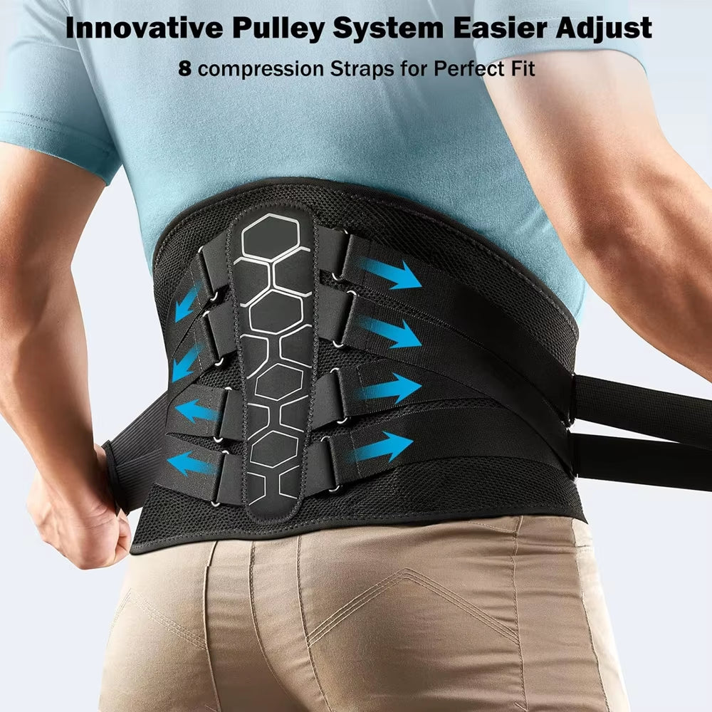 Back Brace for Lower Back Pain, Sciatica, Herniated Disc, Scoliosis, Back Support Belt with Soft Pad, Lightweight Lumbar Support